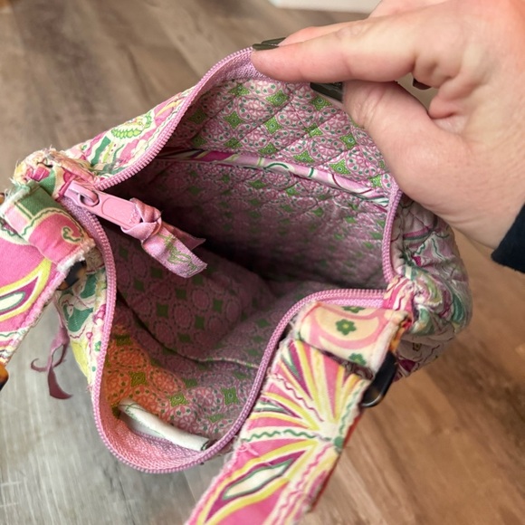 Vera Bradley Vintage Pinwheel Pink Hipster Crossbody Shoulder Bag Purse Retired - Picture 5 of 11